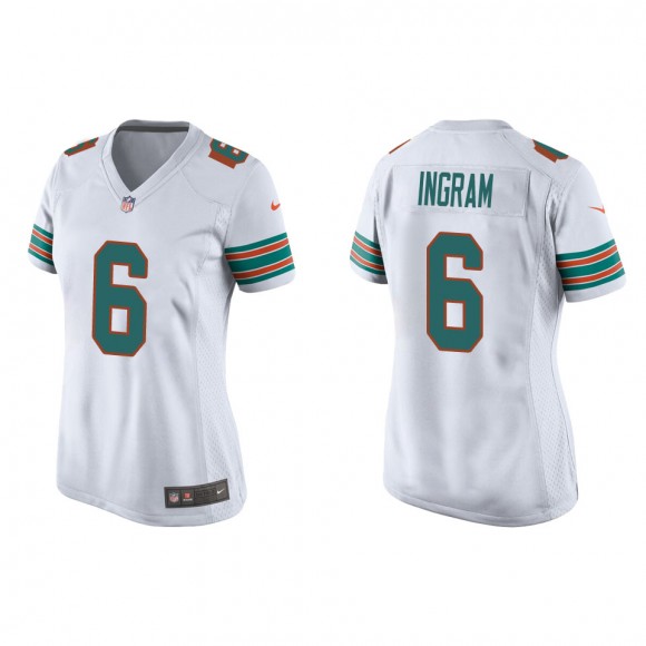 Women's Miami Dolphins Melvin Ingram White Throwback Game Jersey