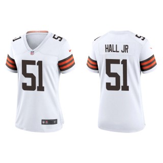 Women's Browns Michael Hall Jr. White Game Jersey