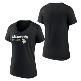 Women's Minnesota Vikings Fanatics Branded Black City Pride Team V-Neck T-Shirt