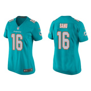Women's Miami Dolphins Mohamed Sanu Aqua Game Jersey