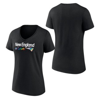 Women's New England Patriots Fanatics Branded Black City Pride Team V-Neck T-Shirt