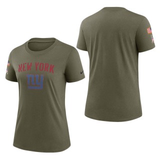 Women's New York Giants Olive 2022 Salute To Service Legend T-Shirt