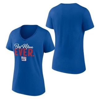 Women's New York Giants Fanatics Branded Royal Best Mom Ever V-Neck T-Shirt