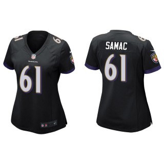 Women's Ravens Nick Samac Black Game Jersey