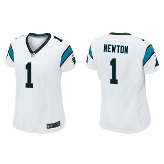 Cam Newton Jersey Panthers White Game Women's