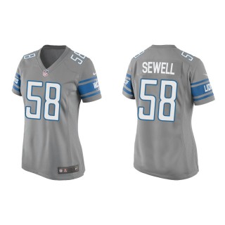 Women's Lions Penei Sewell Silver Game Jersey