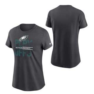 Women's Philadelphia Eagles Nike Anthracite 2022 Playoffs Iconic T-Shirt