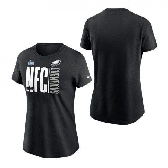Women's Philadelphia Eagles Nike Black 2022 NFC Champions Iconic T-Shirt