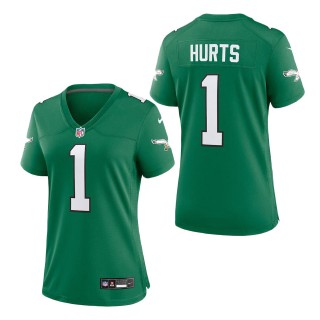 Women's Eagles Jalen Hurts Kelly Green Alternate Game Player Jersey