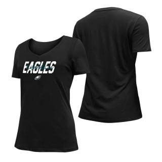 Women's Philadelphia Eagles Black 2022 NFL Draft V-Neck T-Shirt