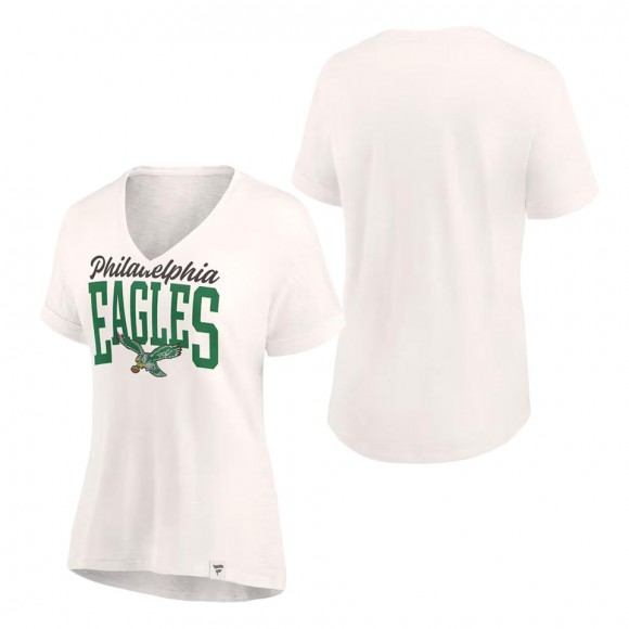 Women's Philadelphia Eagles Oatmeal Motivating Force Lightweight T-Shirt