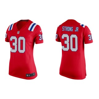 Women's Patriots Pierre Strong Jr. Red 2022 NFL Draft Game Jersey