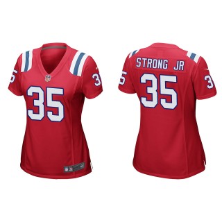 Women's New England Patriots Pierre Strong Jr. Red Game Jersey