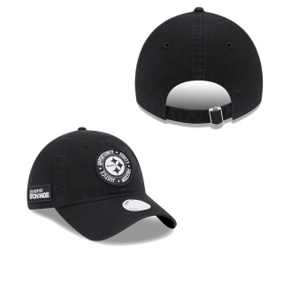 Women's Pittsburgh Steelers Black 2022 Inspire Change 9TWENTY Adjustable Hat