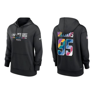 Women's Quinnen Williams New York Jets Black 2022 NFL Crucial Catch Therma Performance Pullover Hoodie