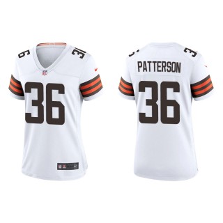 Women's Browns Riley Patterson White Game Jersey