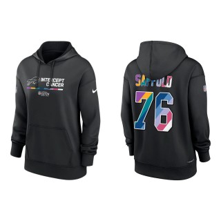 Women's Rodger Saffold Buffalo Bills Black 2022 NFL Crucial Catch Therma Performance Pullover Hoodie