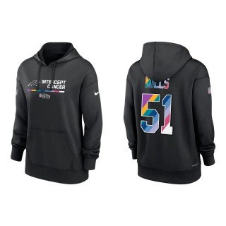 Women's Sam Mills Carolina Panthers Black 2022 NFL Crucial Catch Therma Performance Pullover Hoodie