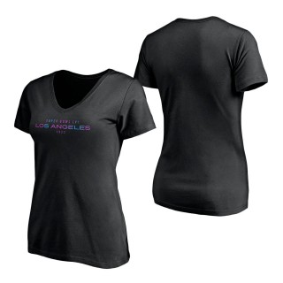 Women's Super Bowl LVI Fanatics Branded Black Camera Zoom V-Neck T-Shirt
