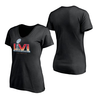 Women's Super Bowl LVI Fanatics Branded Black High Logo V-Neck T-Shirt