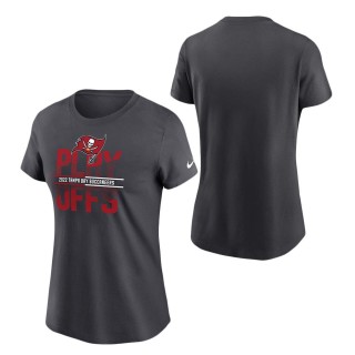 Women's Tampa Bay Buccaneers Nike Anthracite 2022 NFL Playoffs Iconic T-Shirt
