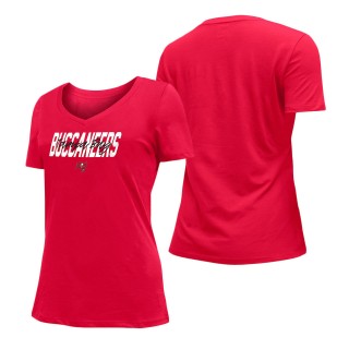 Women's Tampa Bay Buccaneers Red 2022 NFL Draft V-Neck T-Shirt