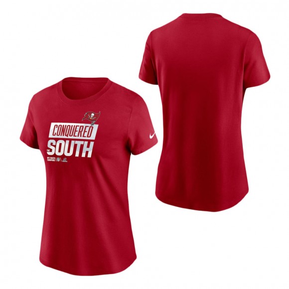 Women's Tampa Bay Buccaneers Red 2022 NFC South Division Champions Locker Room Trophy Collection T-Shirt