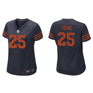 Women's Bears Tavon Young Navy Throwback Game Jersey