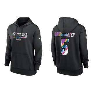 Women's Teddy Bridgewater Miami Dolphins Black 2022 NFL Crucial Catch Therma Performance Pullover Hoodie