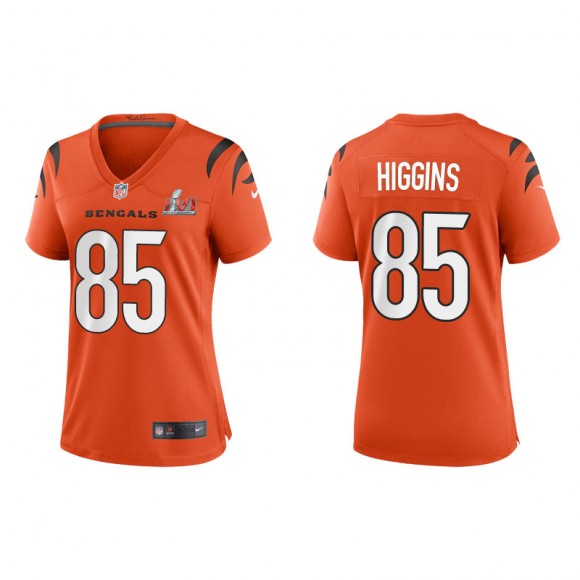 Women's Super Bowl LVI Tee Higgins Bengals Orange Game Jersey