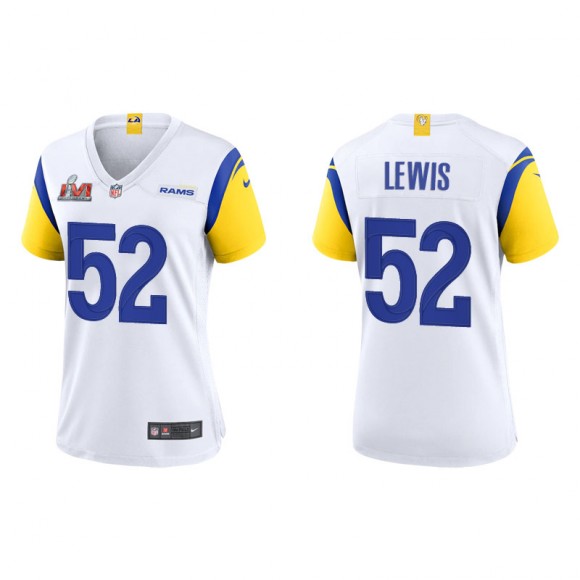 Women's Super Bowl LVI Terrell Lewis Rams White Game Jersey