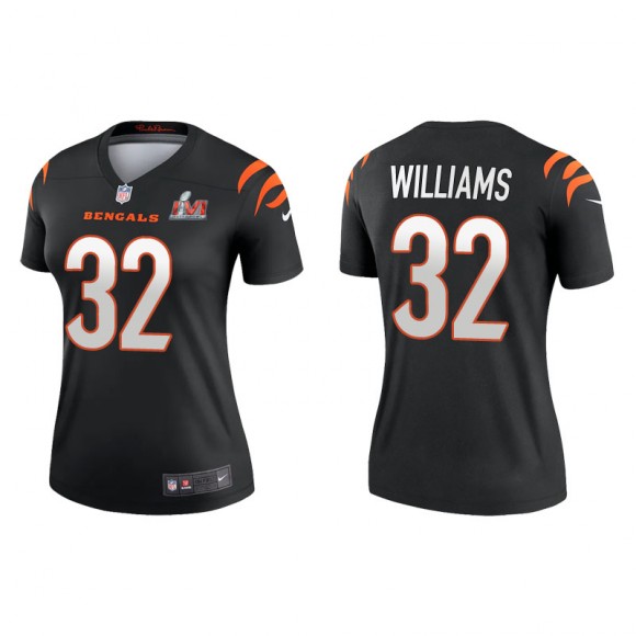 Women's Super Bowl LVI Trayveon Williams Bengals Black Legend Jersey