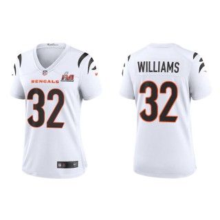 Women's Super Bowl LVI Trayveon Williams Bengals White Game Jersey