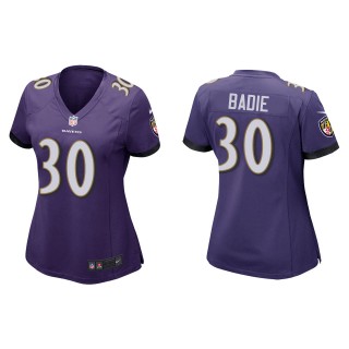 Women's Ravens Tyler Badie Purple Game Jersey