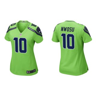 Women's Seahawks Uchenna Nwosu Neon Green Game Jersey