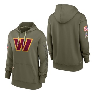 Women's Washington Commanders Olive 2022 Salute To Service Performance Pullover Hoodie