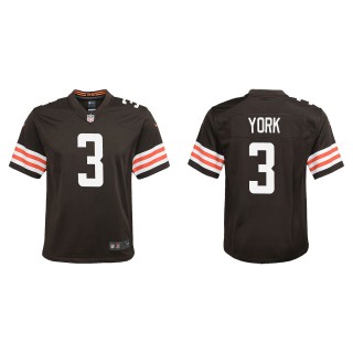 Youth Browns Cade York Brown Game Jersey