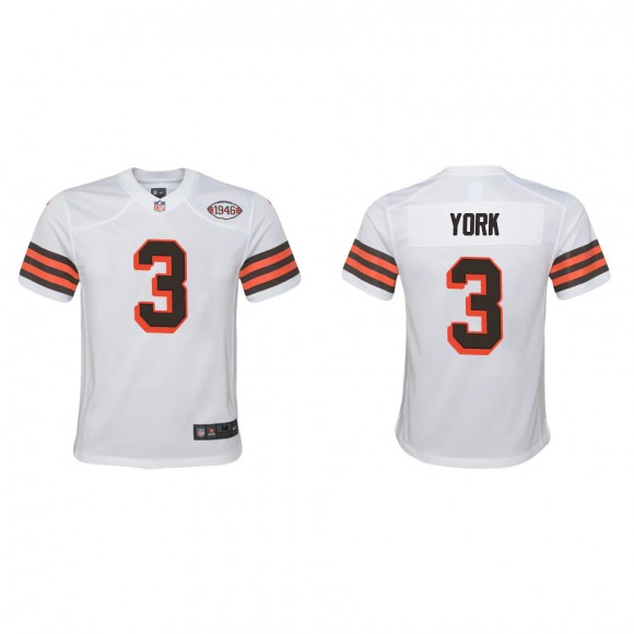 Youth Browns Cade York White 1946 Collection Game Jersey