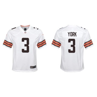 Youth Browns Cade York White Game Jersey