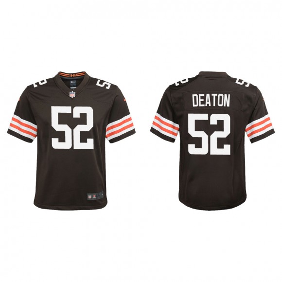 Youth Browns Dawson Deaton Brown Game Jersey