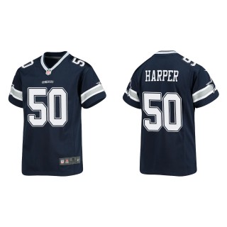 Youth Cowboys Devin Harper Navy Game Jersey