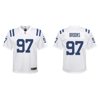 Youth Colts Curtis Brooks White Game Jersey