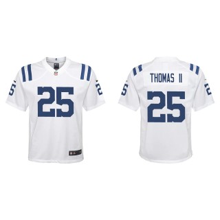 Youth Colts Rodney Thomas II White Game Jersey