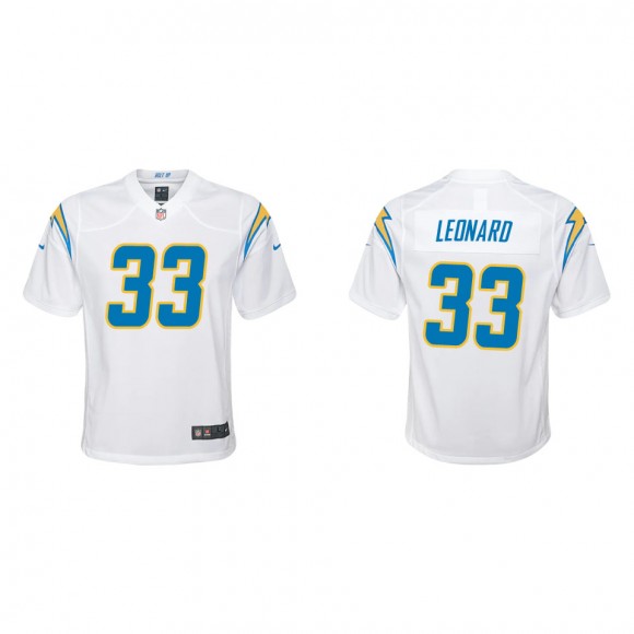 Youth Chargers Deane Leonard White Game Jersey