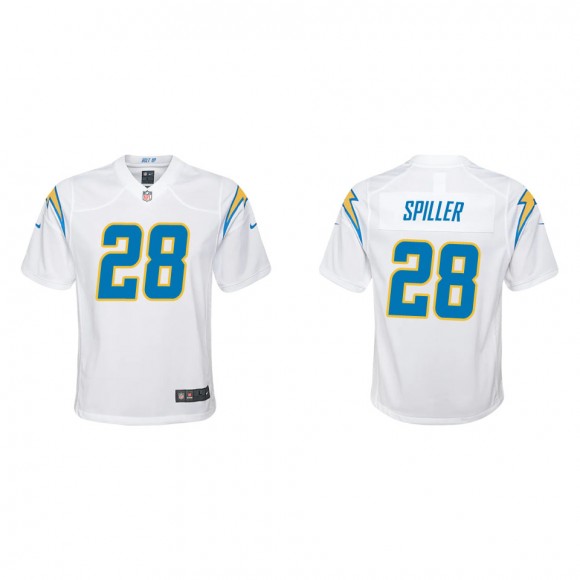 Youth Chargers Isaiah Spiller White Game Jersey