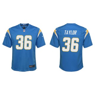 Youth Chargers Ja'Sir Taylor Powder Blue Game Jersey