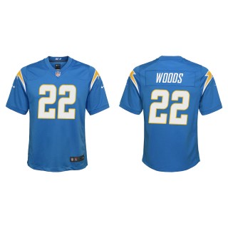 Youth Chargers JT Woods Powder Blue Game Jersey