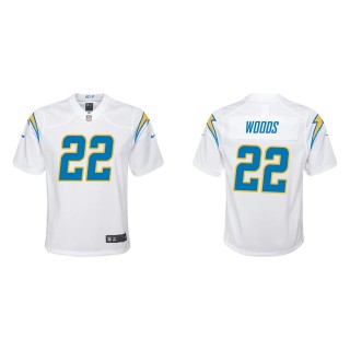 Youth Chargers JT Woods White Game Jersey