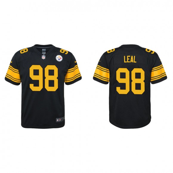 Youth Steelers DeMarvin Leal Black Alternate Game Jersey