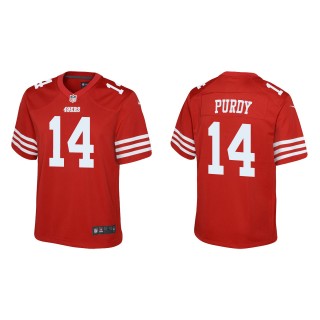 Youth 49ers Brock Purdy Scarlet Game Jersey